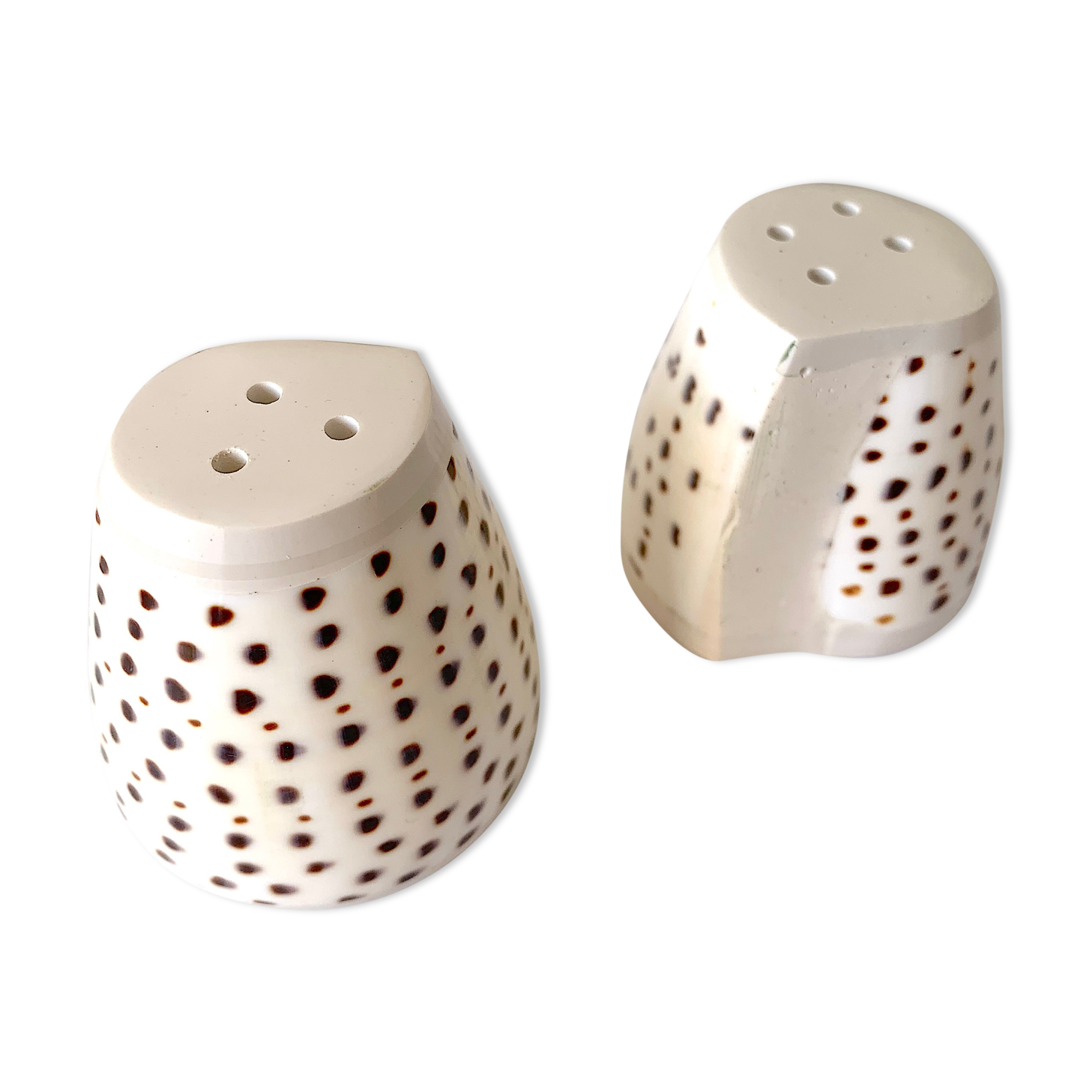 Salière poivrière en coquillage vintage