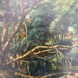 Tree landscape in the forest, oil on canvas