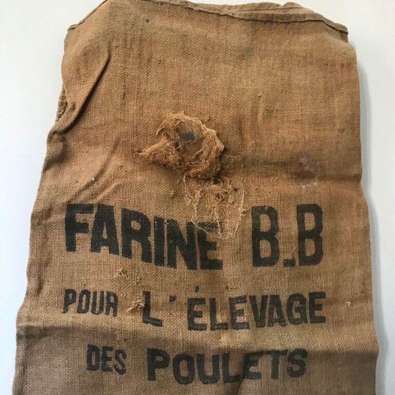 Authentic and old burlap bag 4 FARINE B.B