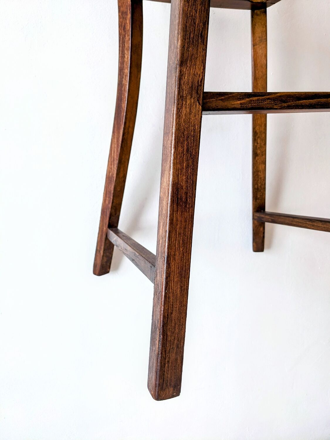 High chair in varnished wood 50s