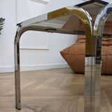 Table basse en verre fumé des années 70
