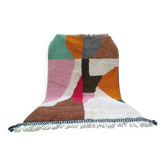 Tapis berbère en laine pure fait à la main traditionnelle coloré 1,5/2,5 m