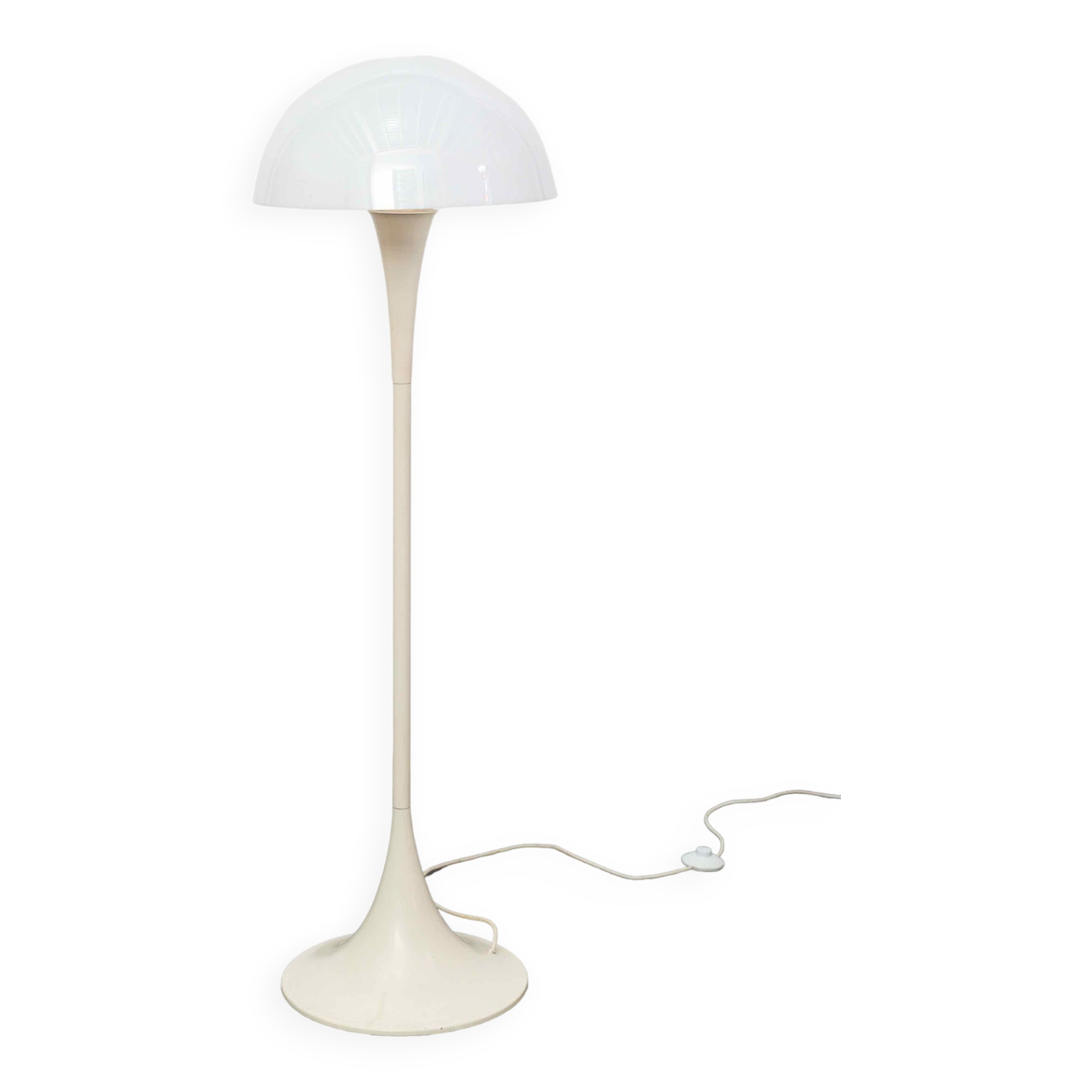 Vintage mushroom floor lamp in the style of Verner Panton's Panthella design.