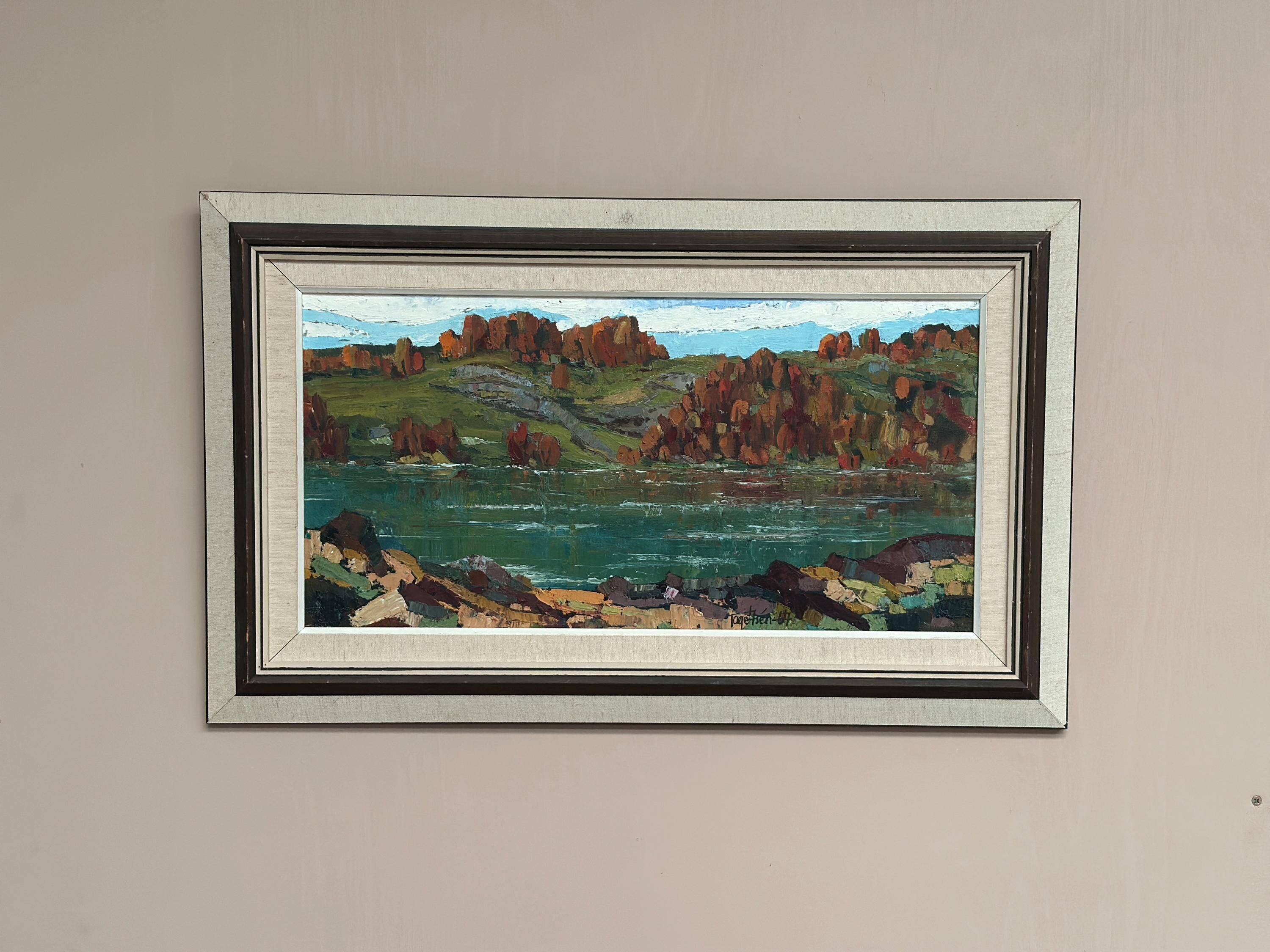 Swedish Oil On Canvas – “River View” By Tage Törngren