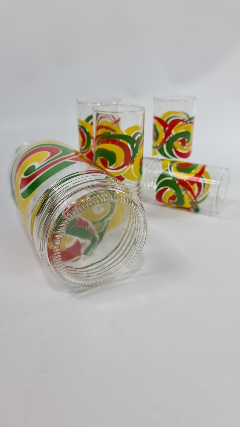 Carafe and vintage glasses from the 70s