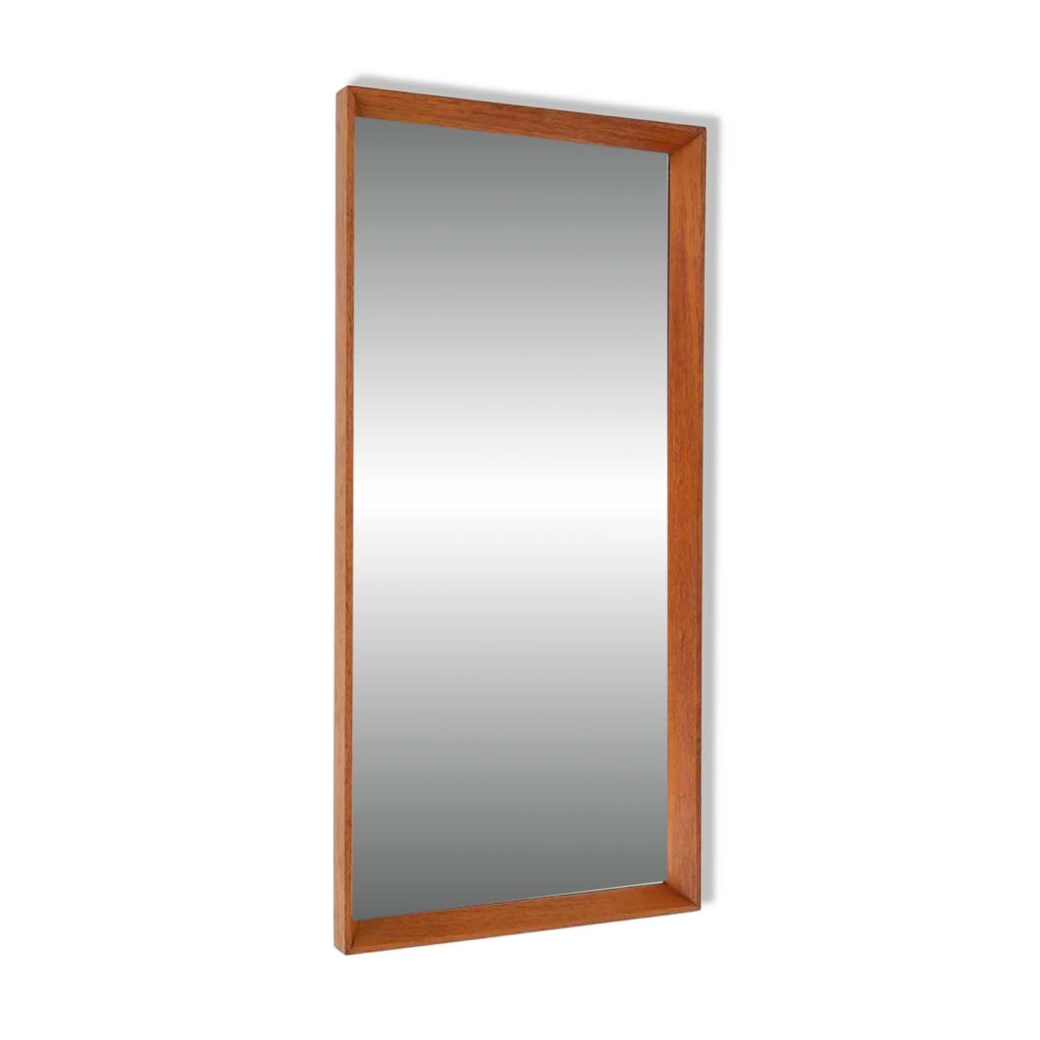Minimalist Aarhus mid-century teak wall mirror / Danish modern design / 1960s / 1970s