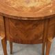 Oval side table in marquetry wood, Louis XVI style - early 20th century