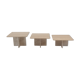 Set of 3 italian travertine coffee or side tables, 1980s
