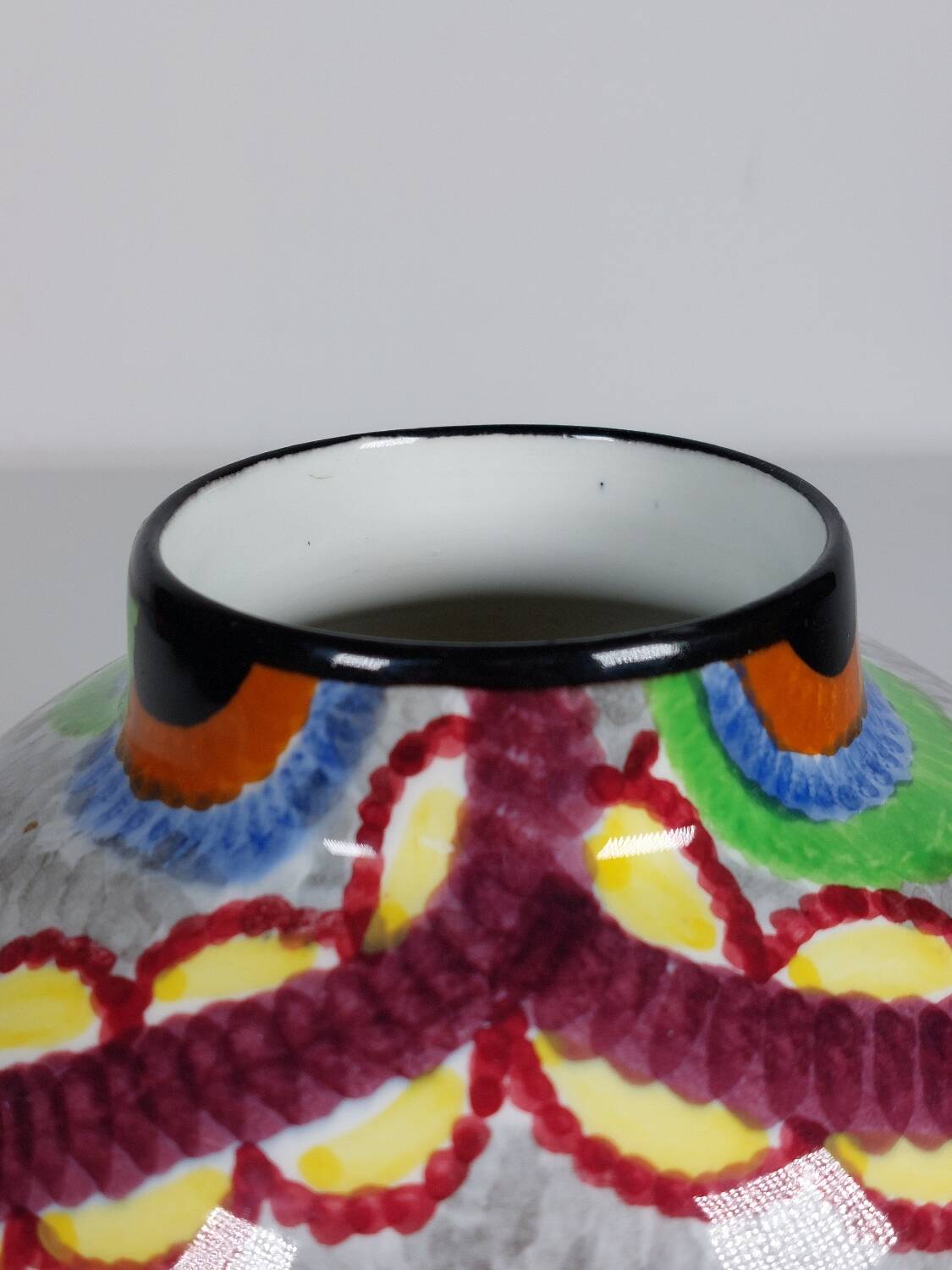 Handpainted Art Deco vase by Eva Stricker Zeisel for Schramberg