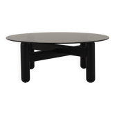Table basse en verre fumé italien, années 1990