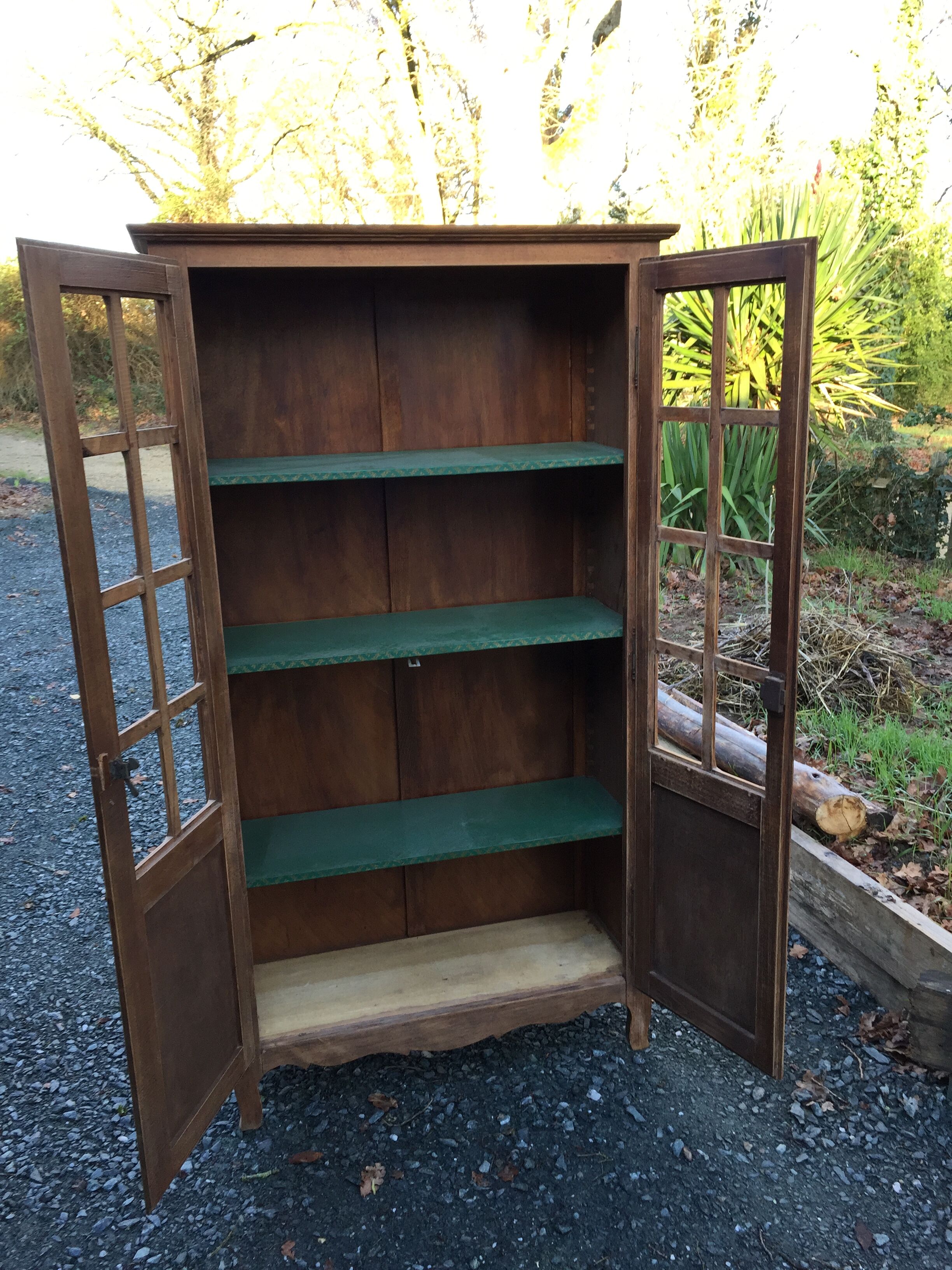 Bibliothèque vintage en hêtre à 2 portes