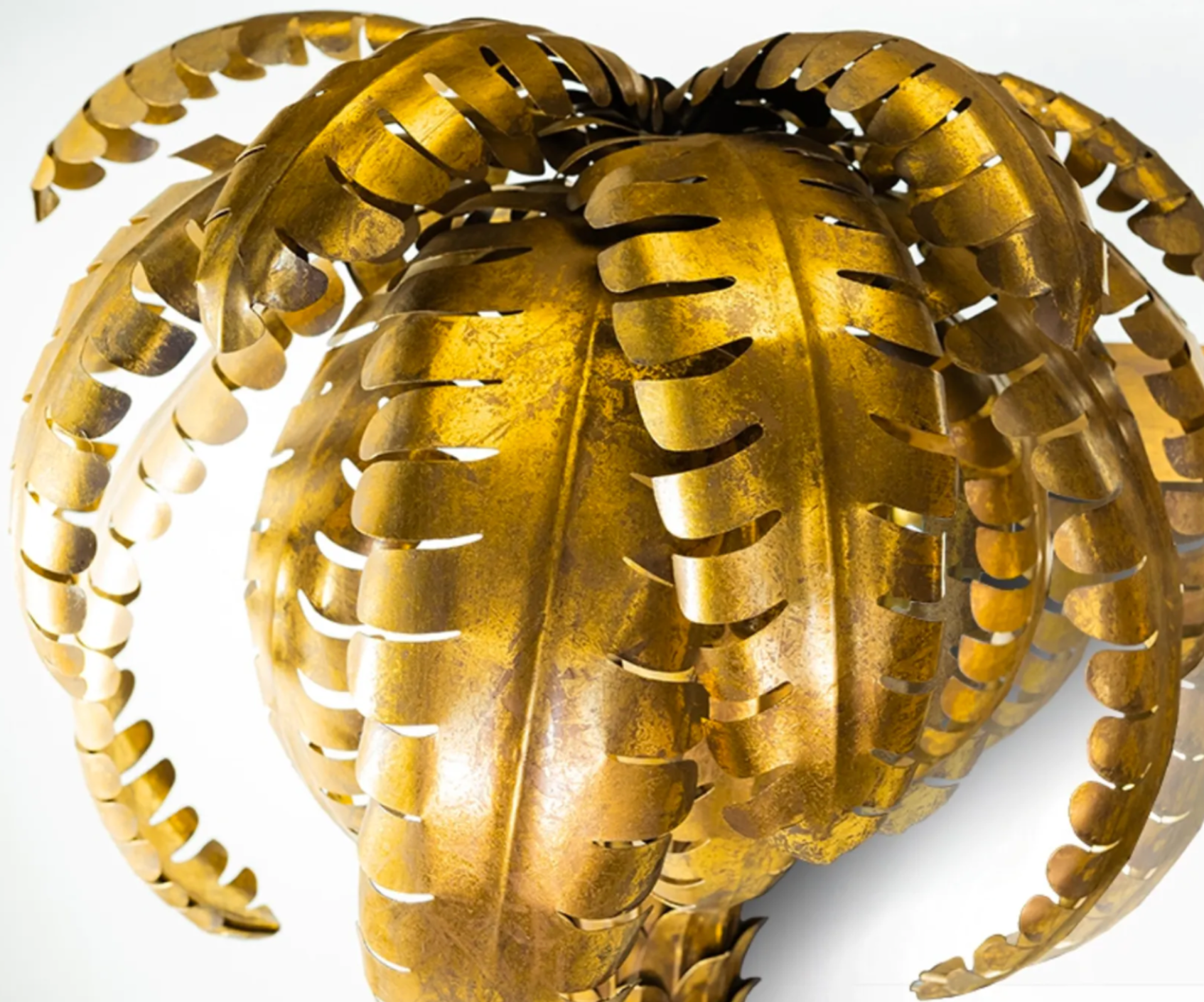 Mirror palm large format metal gold 125x180cm