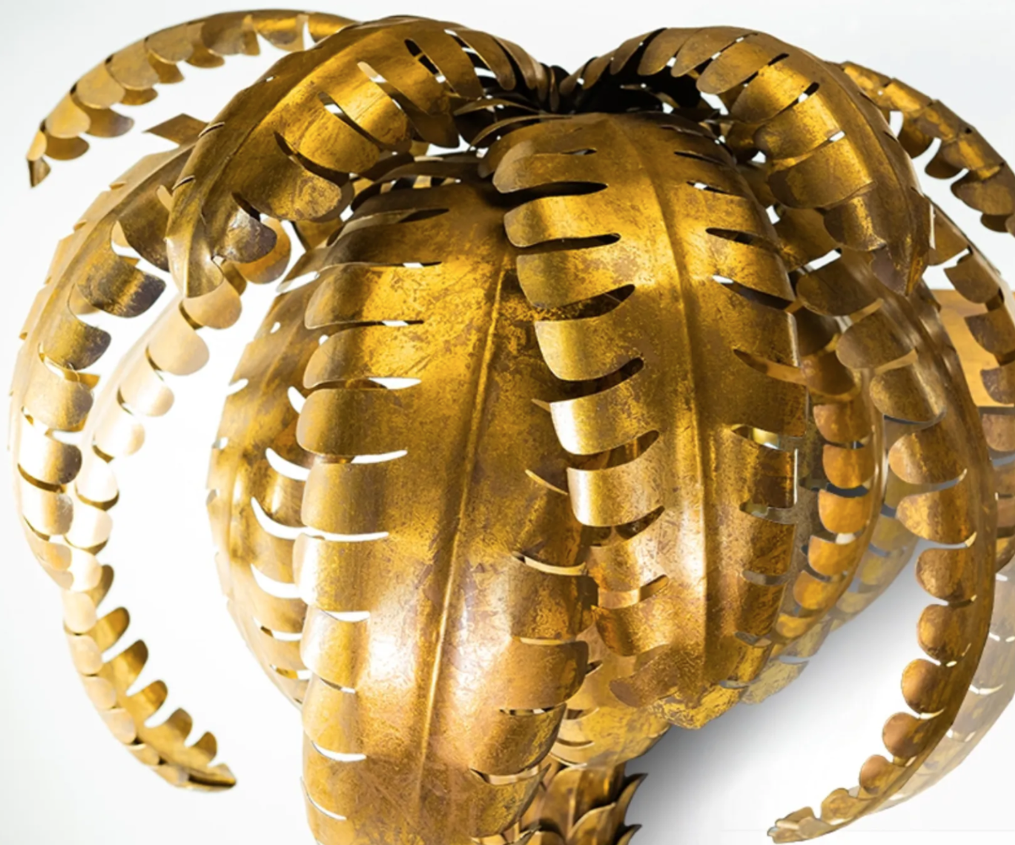 Mirror palm large format metal gold 125x180cm