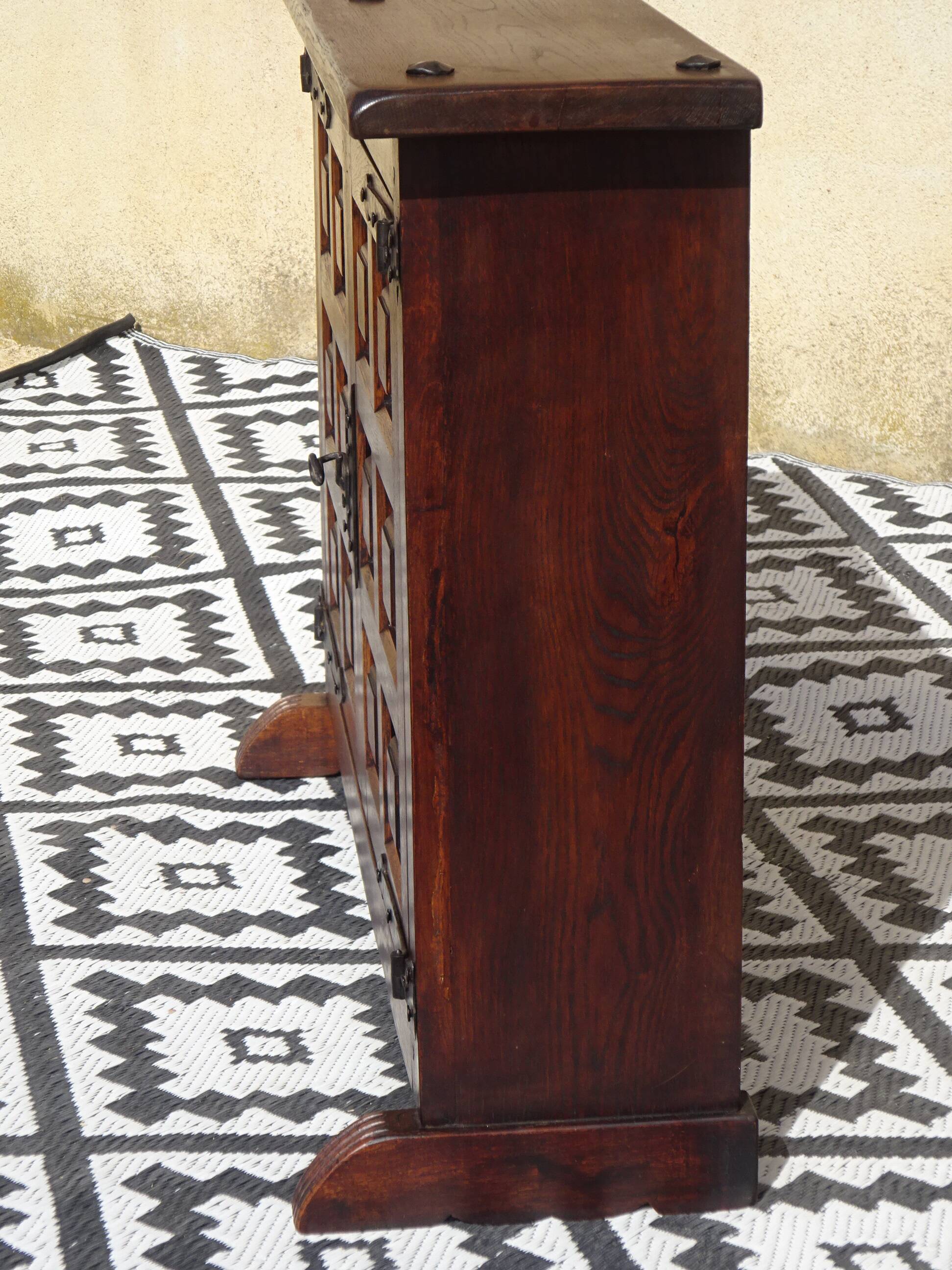 Shallow solid oak sideboard