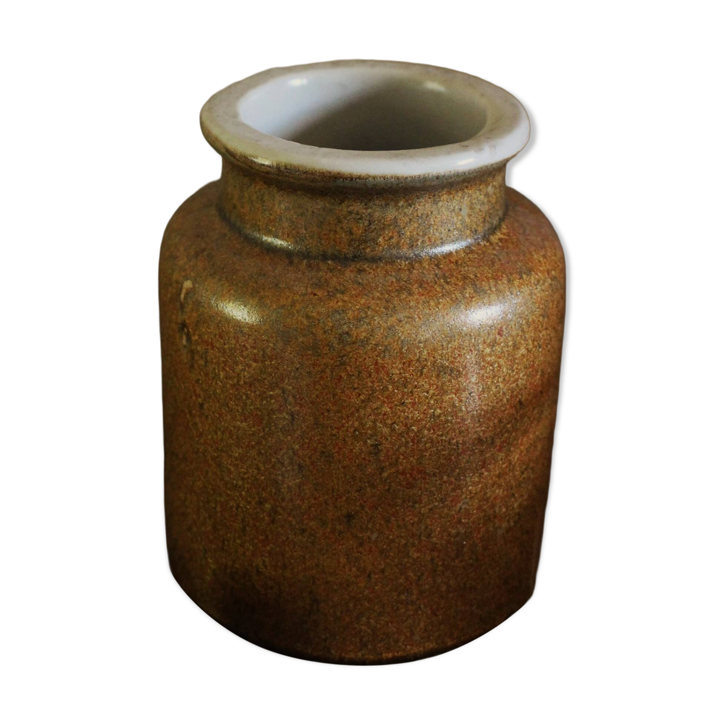 Vase, Glazed Vintage Stoneware Pot for Interior Use