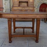 Extendable Art Nouveau table in carved walnut, circa 1900