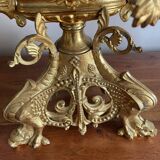 Brass church candelabra with fleur-de-lys