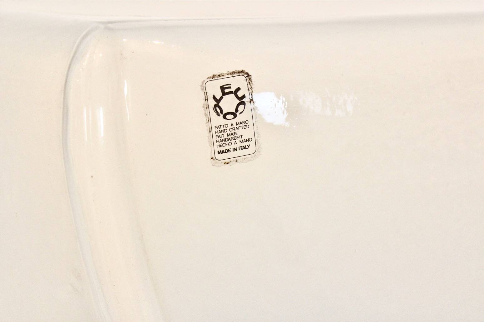 Leucos table lamp, handmade, limited edition in white opalescent glass