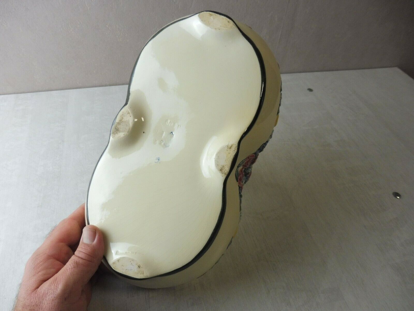 Old basket, Majolica, Karlsruher Majolika, Wilhelm Süs