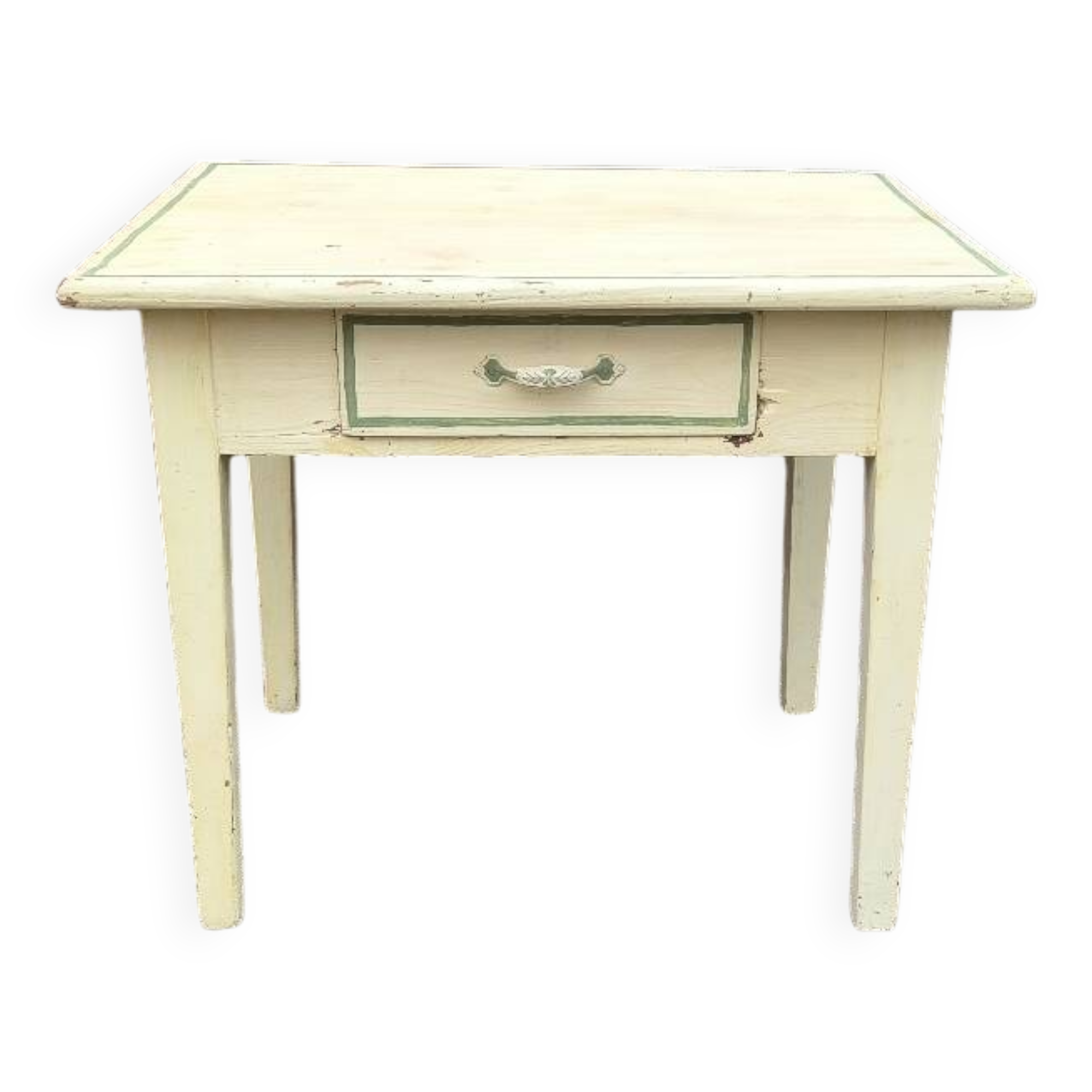 Yellow and green patinated coffee table by a local artist