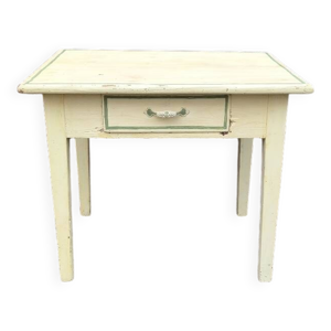 table basse patinée - jaune