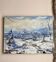 Ancient painting, winter landscape in Auvergne, signed, 20th century