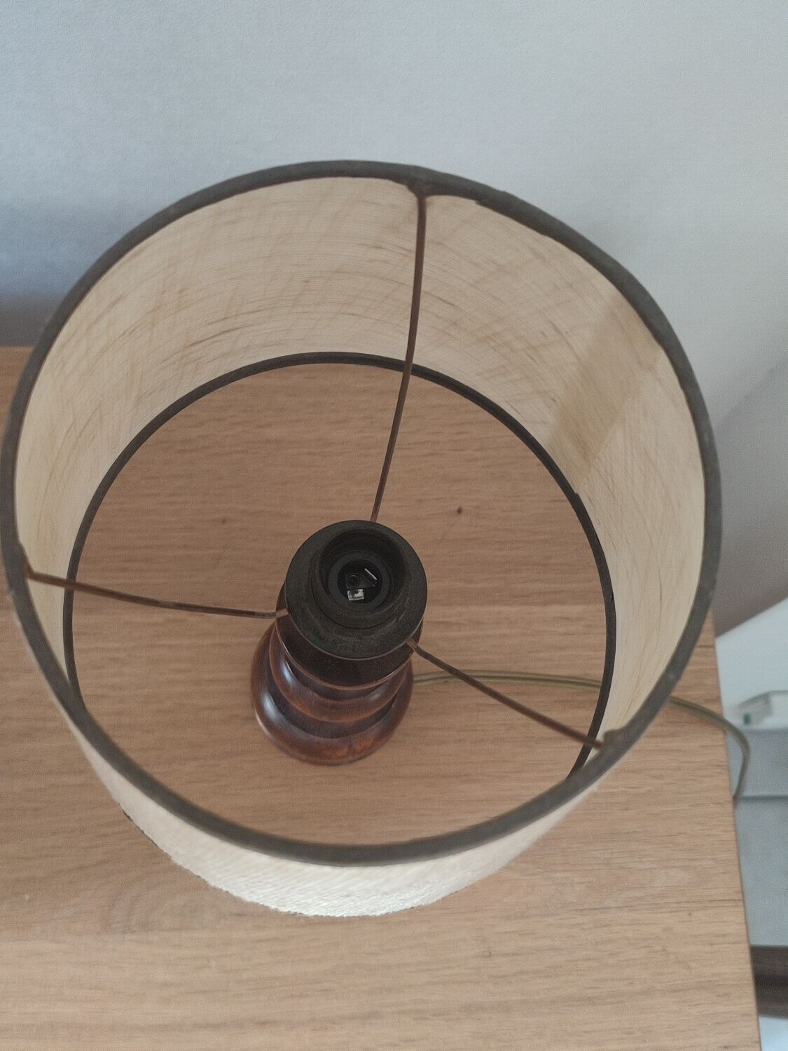 Vintage Japanese straw lamp