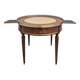Louis XVI style mahogany bouillotte table in marquetry and bronze