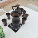 Ceramic vase and glasses