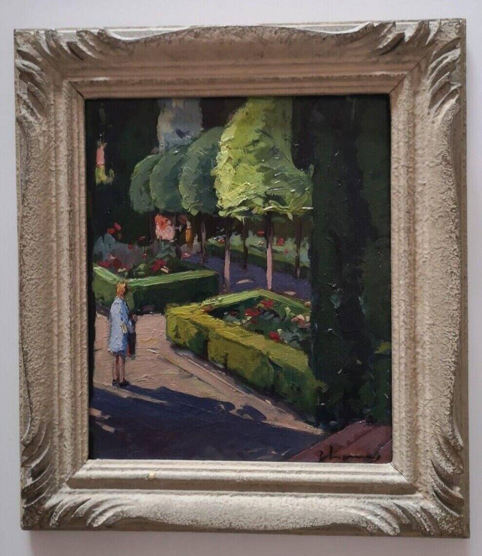 Original Impressionist Park Oil Painting