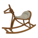 Vintage rattan rocking horse for a 1960s nursery design