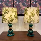 Pair of Scandinavian design glass lamps from the 1950s.