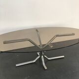 70s chrome and smoked glass coffee table