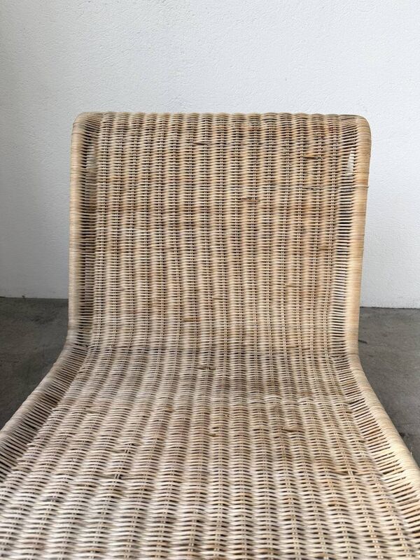 Fauteuil, chauffeuse en osier tressé Hestra par Ikea 1982