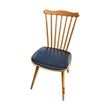 Chaise Baumann modèle menuet assise simili cuir noir