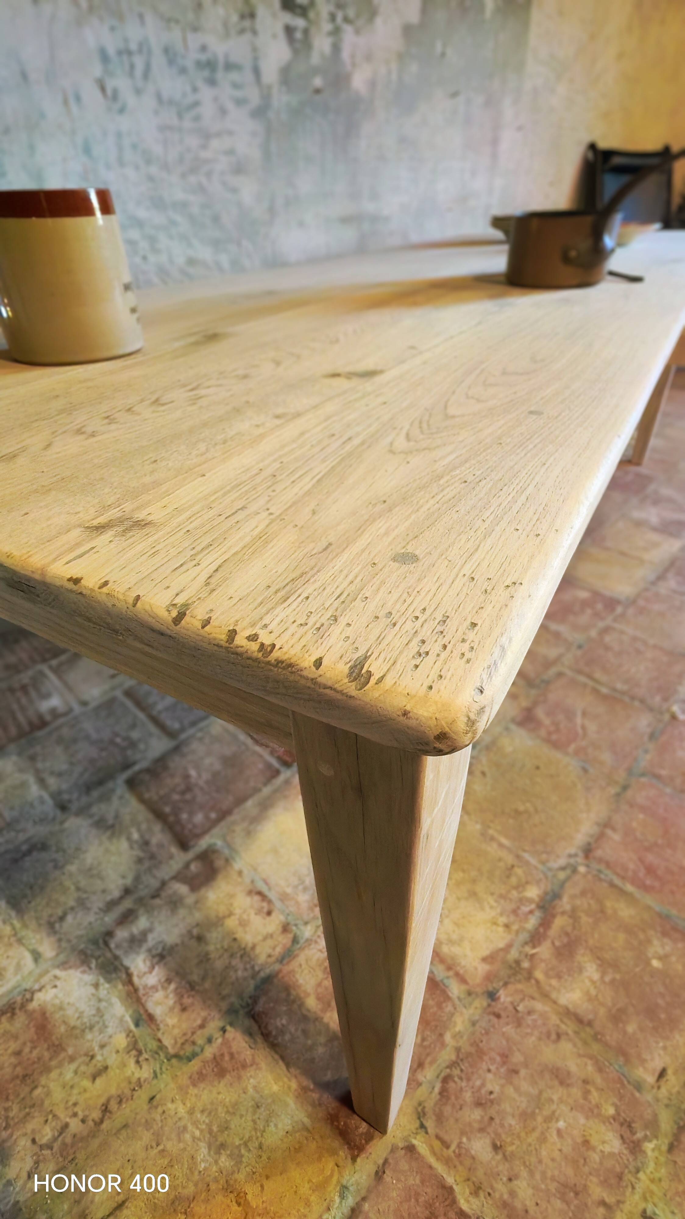 Table de ferme en chêne massif 239x89