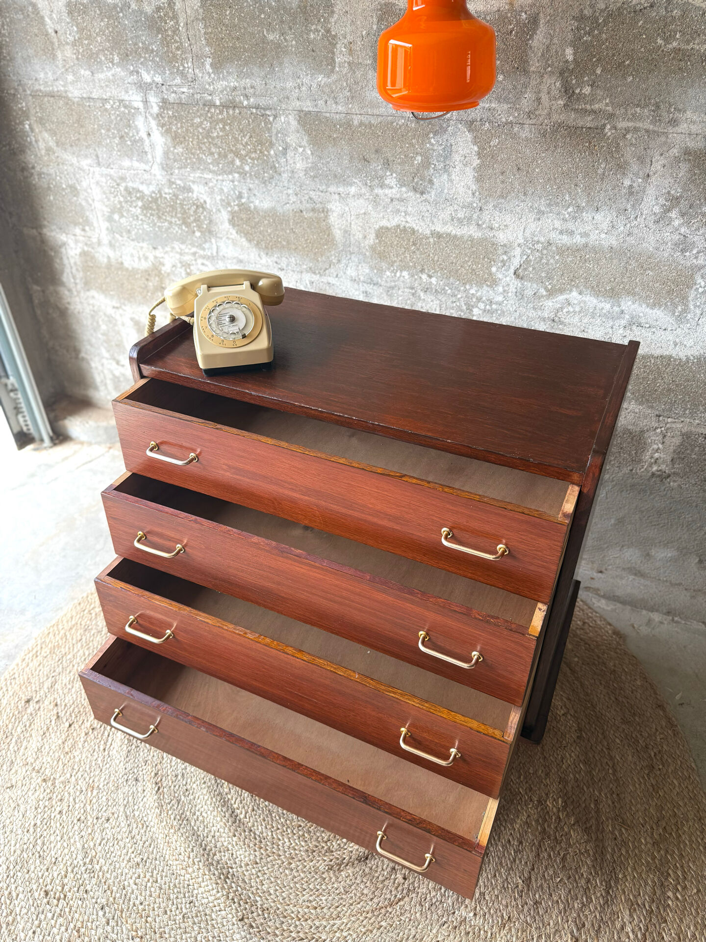 Vintage Scandinavian style mahogany chest of drawers