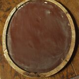 Old oval mirror gilded wood mercurized