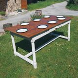 Wooden farmhouse table