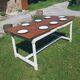 Wooden farmhouse table