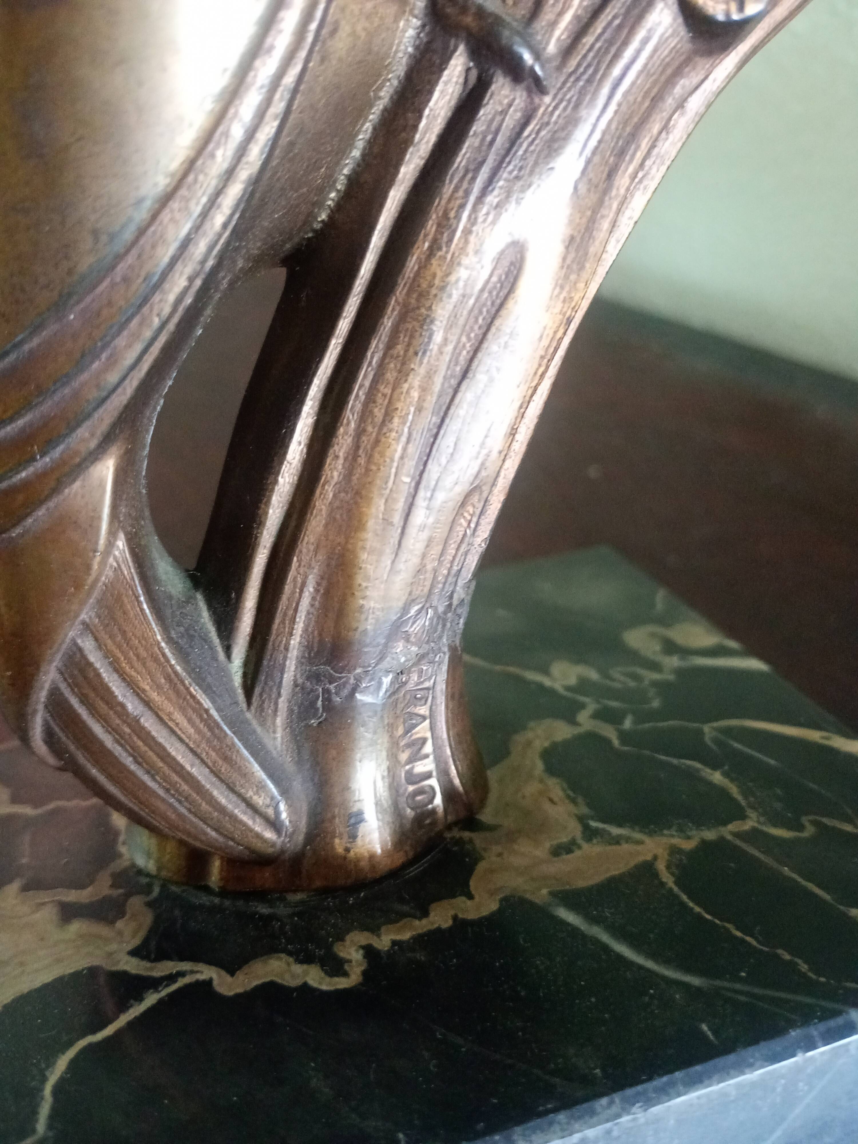 Frajou - Paire de Serre-livres aux oiseaux Pic & marbre portor