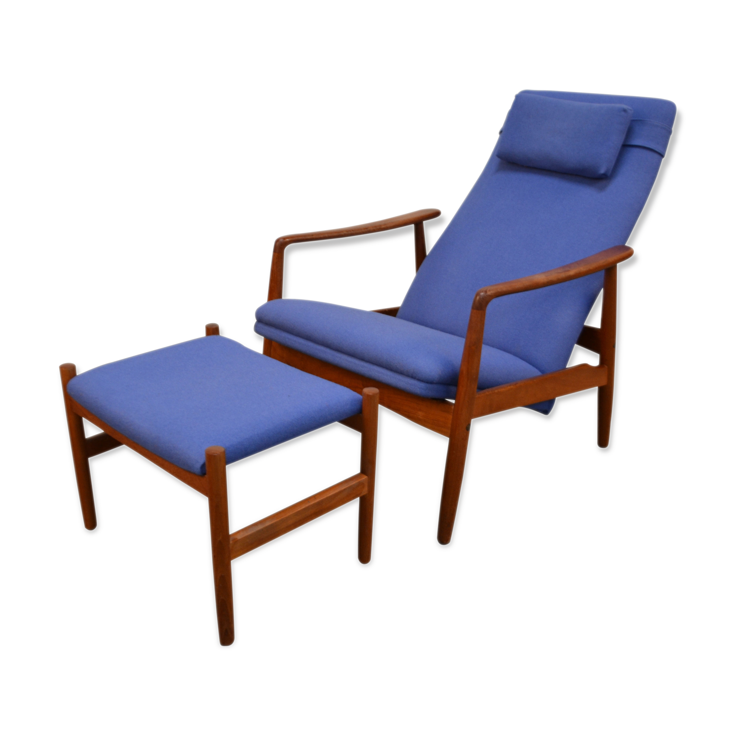 Vintage Danish design Søren Ladefoged teak loungechair and ottoman