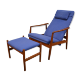 Vintage Danish design Søren Ladefoged teak loungechair and ottoman
