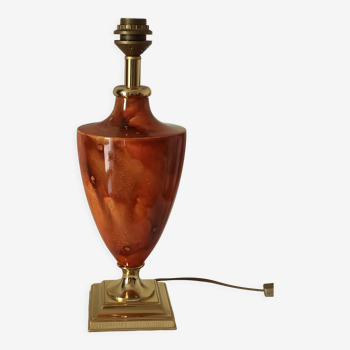 Pied de lampe balustre céramique vintage