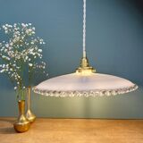 XXL vintage opaline lampshade pendant light