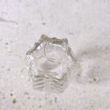 Small transparent molded glass vase