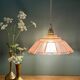 suspension vintage Art Deco lampshade in frosted pink glass