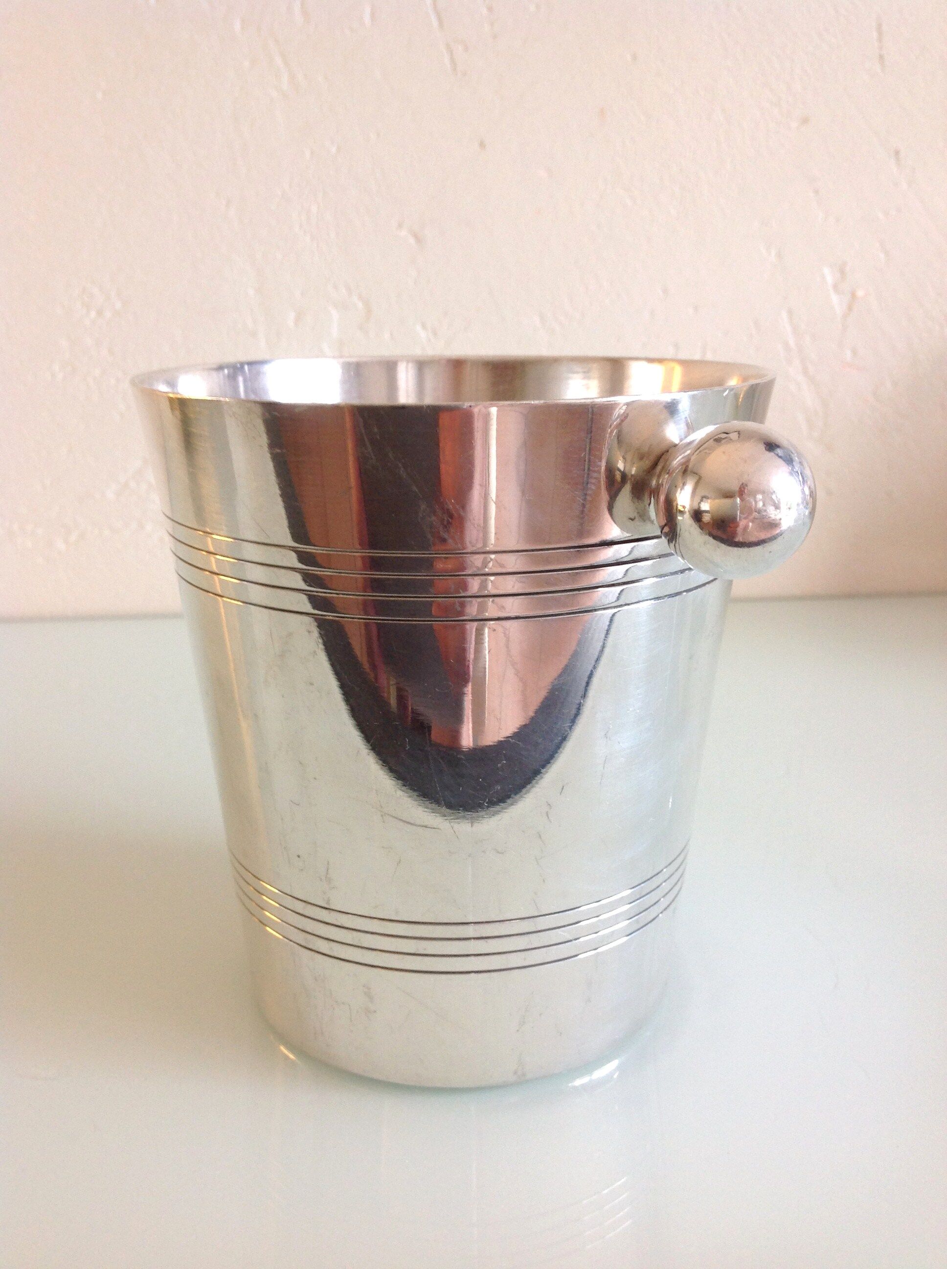 Silver metal ice bucket art deco style by Deschamps Freres