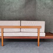 Daybed Teak and beige fabric by Ingmar Relling, Vintage Scandinavian 1960s