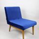Vintage Blue Velvet Lounge Chair, 1970s